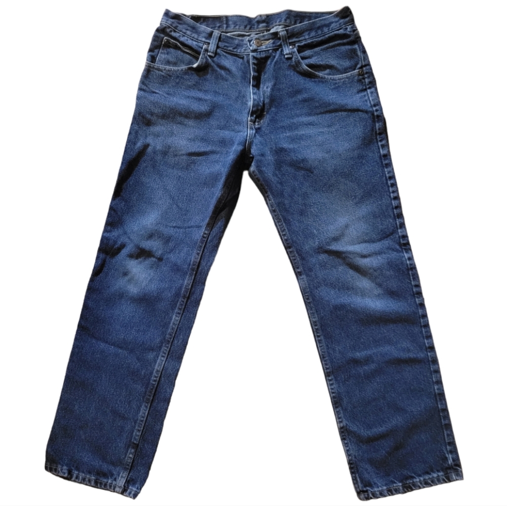Wrangler Men's 32x 30 Western Work Bootcut Dark Blue Jeans